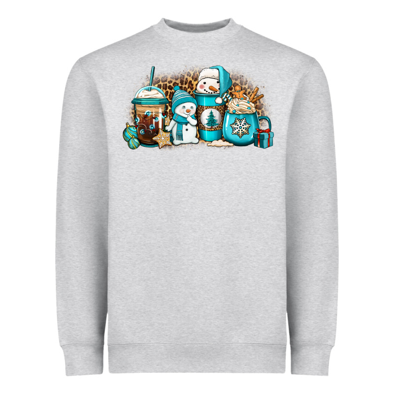 Winter Snowman Coffee Cups Heavyweight Sweatshirt by Jasminsmagicworld | Teevron