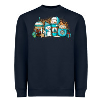 Navy winter snowman coffee cups Heavyweight Sweatshirt - Jasminsmagicworld