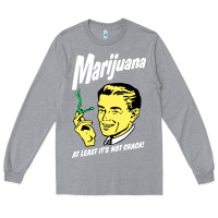 Heather Grey smoking marijuana Long Sleeve Tee - artisFamous