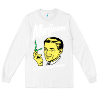 White smoking marijuana Long Sleeve Tee - artisFamous