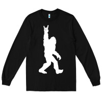 Black funny bigfoot rock and roll t shirt for sasquatch believers Long Sleeve Tee - artisFamous