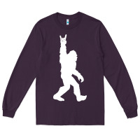 Plum funny bigfoot rock and roll t shirt for sasquatch believers Long Sleeve Tee - artisFamous