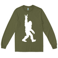 Army Green funny bigfoot rock and roll t shirt for sasquatch believers Long Sleeve Tee - artisFamous
