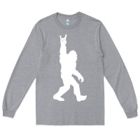 Heather Grey funny bigfoot rock and roll t shirt for sasquatch believers Long Sleeve Tee - artisFamous