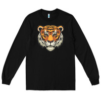 Black tiger vector face Long Sleeve Tee - artisFamous