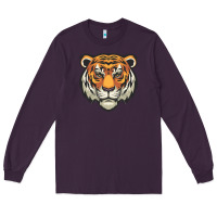 Plum tiger vector face Long Sleeve Tee - artisFamous