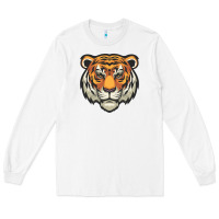 White tiger vector face Long Sleeve Tee - artisFamous