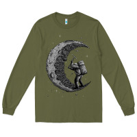 Army Green digging the moon Long Sleeve Tee - artisFamous