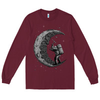 Burgundy digging the moon Long Sleeve Tee - artisFamous
