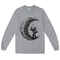 Heather Grey digging the moon Long Sleeve Tee - artisFamous
