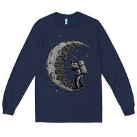 Navy digging the moon Long Sleeve Tee - artisFamous