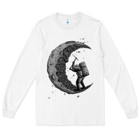 White digging the moon Long Sleeve Tee - artisFamous