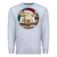 Heather Grey Charolais Cow Christmas Premium Sweatshirt - RanaPortraitStore