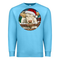 Ocean Blue Charolais Cow Christmas Premium Sweatshirt - RanaPortraitStore
