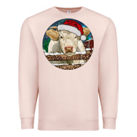 Pale Pink Charolais Cow Christmas Premium Sweatshirt - RanaPortraitStore