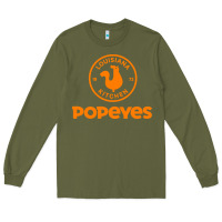 Army Green Resto Popeyes Art Long Sleeve Tee - artisFamous