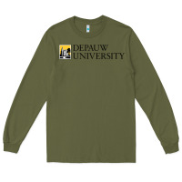 Army Green Depauw College Long Sleeve Tee - artisFamous