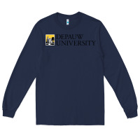 Navy Depauw College Long Sleeve Tee - artisFamous