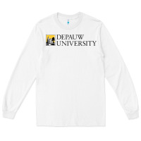 White Depauw College Long Sleeve Tee - artisFamous