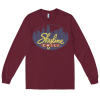 Burgundy Skyline Chili Resto Long Sleeve Tee - artisFamous
