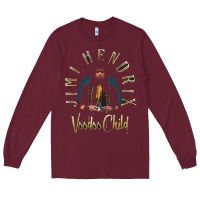Burgundy jimi hendrix Long Sleeve Tee - artisFamous