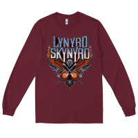 Burgundy linyrd skynyrd Long Sleeve Tee - artisFamous