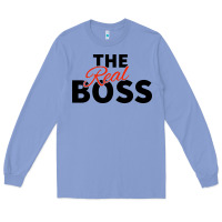 Colony Blue the real boss matching couple Long Sleeve Tee - artisFamous