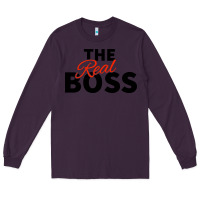 Plum the real boss matching couple Long Sleeve Tee - artisFamous