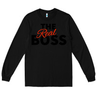 Black the real boss matching couple Long Sleeve Tee - artisFamous