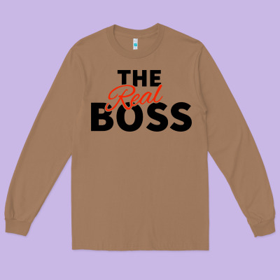 The Real Boss Matching Couple Long Sleeve Tee Designed By Artisfamous