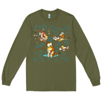 Army Green calvin and hobbes Long Sleeve Tee - artisFamous