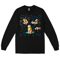 Black calvin and hobbes Long Sleeve Tee - artisFamous