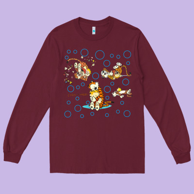 Calvin And Hobbes Long Sleeve Tee Designed By Artisfamous