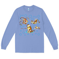 Colony Blue calvin and hobbes Long Sleeve Tee - artisFamous
