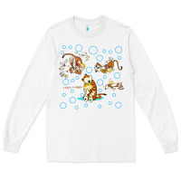 White calvin and hobbes Long Sleeve Tee - artisFamous