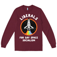 Burgundy liberals for gay space socialism Long Sleeve Tee - artisFamous