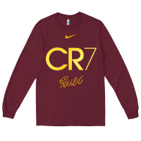 Burgundy cr7 graphic Long Sleeve Tee - artisFamous