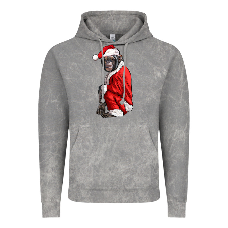 Chimpanzee With Santa Clothes Vintage Hoodie by LillyAllenDesigns | Teevron