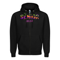 Black senior 2024 halloween Zipper Hoodie - RanaPortraitStore