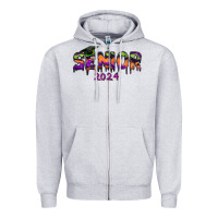 Heather Grey senior 2024 halloween Zipper Hoodie - RanaPortraitStore