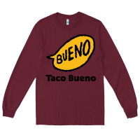 Burgundy Resto Taco Bueno Long Sleeve Tee - artisFamous