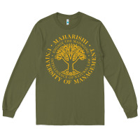 Army Green Maharishi International College Long Sleeve Tee - artisFamous