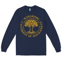 Navy Maharishi International College Long Sleeve Tee - artisFamous