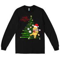 Black Winnie The Pooh- Merry christmas Long Sleeve Tee - artisFamous