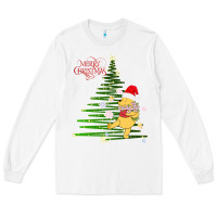 White Winnie The Pooh- Merry christmas Long Sleeve Tee - artisFamous