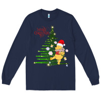 Navy Winnie The Pooh- Merry christmas Long Sleeve Tee - artisFamous