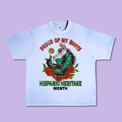 Traditional Lady Hispanic Heritage Month Urban Heavy Tee Designed By Bundleandbundleshop