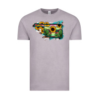 Vintage Zinc Oklahoma Map Sunflower Cactus Serape Vintage Tee - RanaPortraitStore