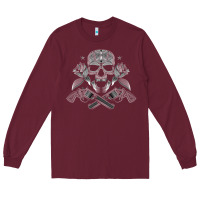 Burgundy guns & roses 7 Long Sleeve Tee - artisFamous