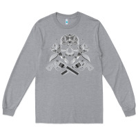 Heather Grey guns & roses 7 Long Sleeve Tee - artisFamous